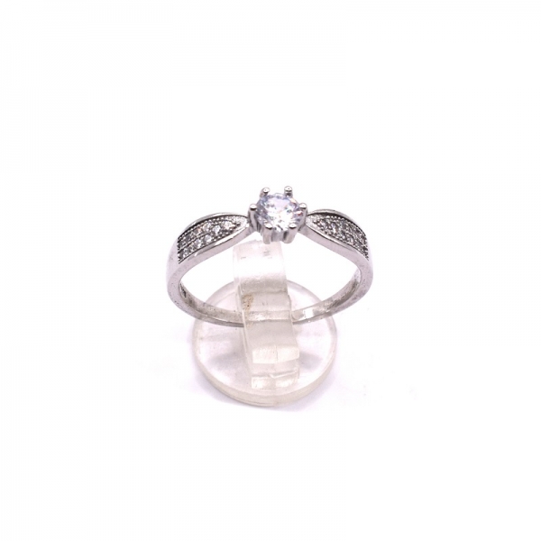 Δαχτυλίδι ασημένιο μονόπετρο  με ζιργκόν