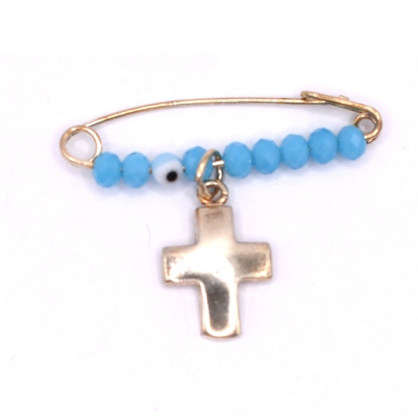 Ασημένια παραμάνα με σταυρό επιχρυσωμένο