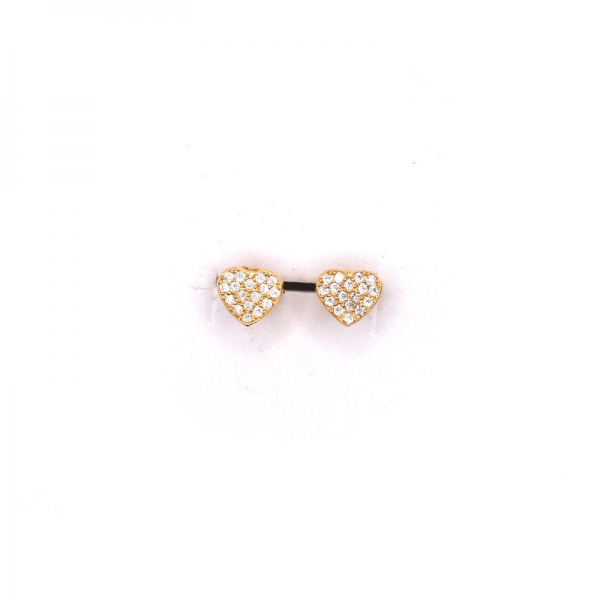 Σκουλαρίκια ασημένια επιχρυσωμένο 925 καρδιά με ζιργκον