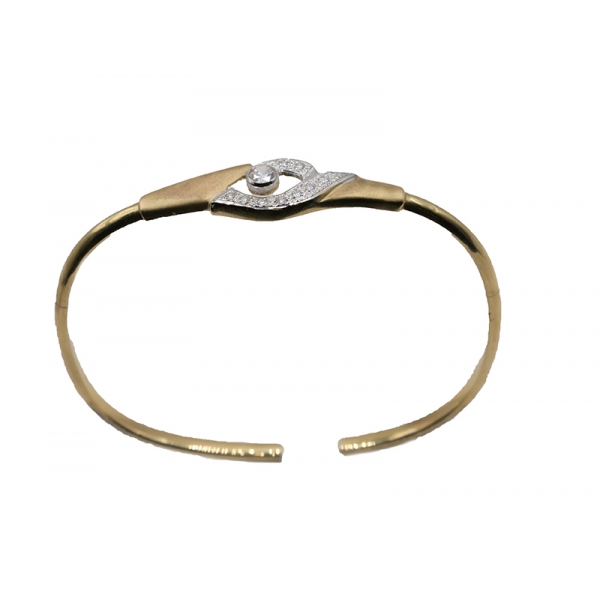 Βραχιόλι χειροπέδα χρυσό Κ14 ζιργκόν