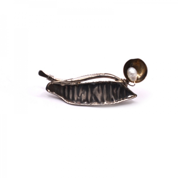 Καρφίτσα ασημένια  με μαργαριτάρι