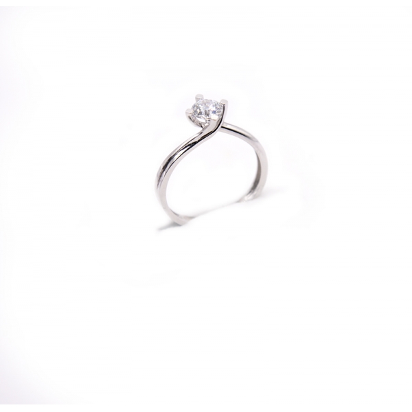 Δαχτυλίδι σε λευκό χρυσό μονόπετρο