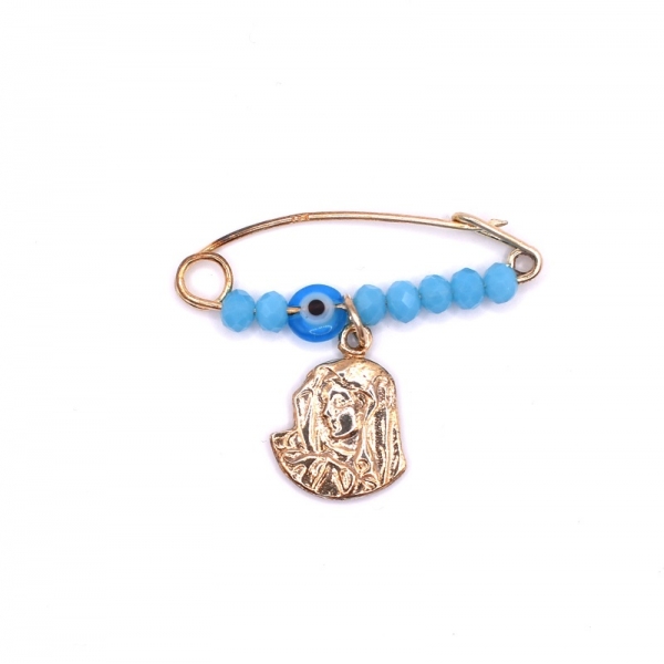 Ασημένια παραμάνα με παναγία επιχρυσωμένο