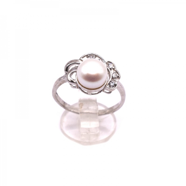Δαχτυλίδι ασημένιο με μαργαριτάρι και ζιργκόν