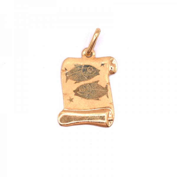 Ζώδιο ιχθύς σε χρυσό Κ14