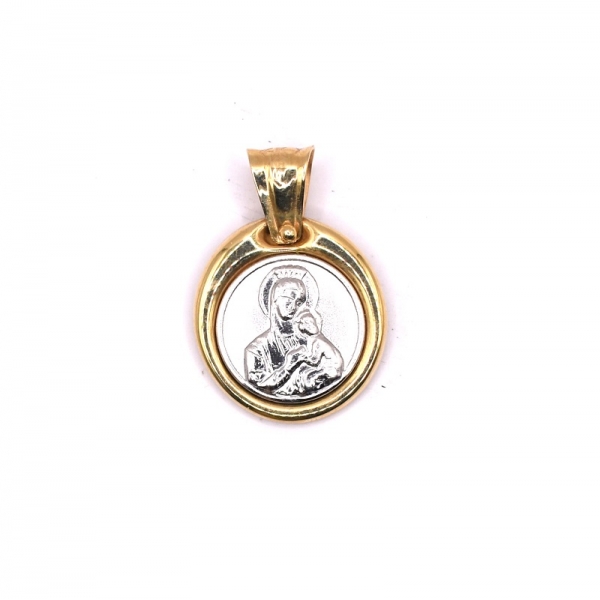 Παναγία σε χρυσό Κ14 δίχρωμη
