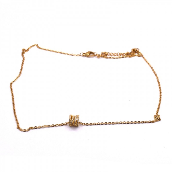 Κολιέ ατσάλινο με ζιργκον