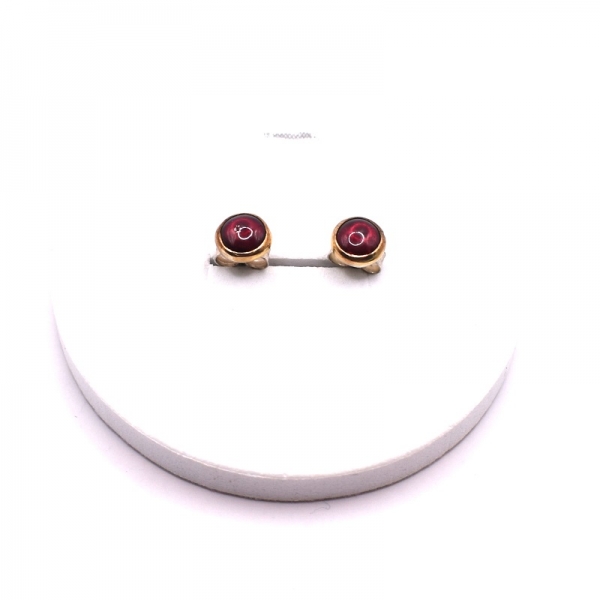 Σκουλαρίκια ασημένια με χρυσό και γρανάδα