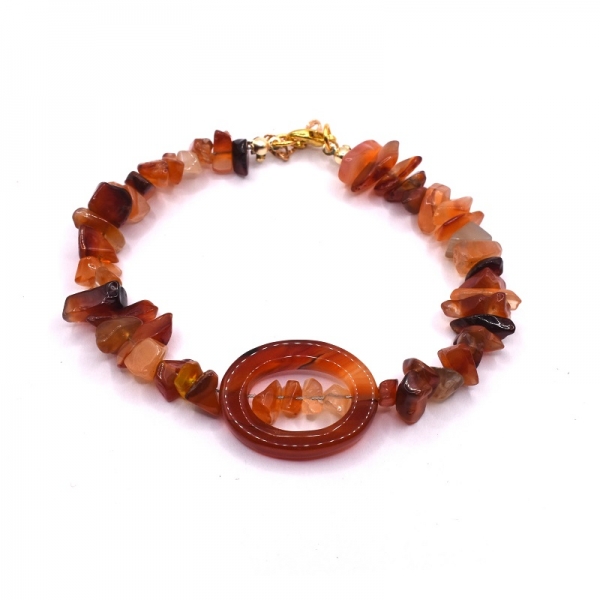 Bραχιόλι φω με κορνεόλη πέτρα