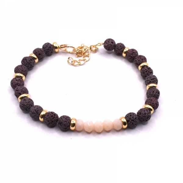 Bραχιόλι φω με λάβα πέτρα