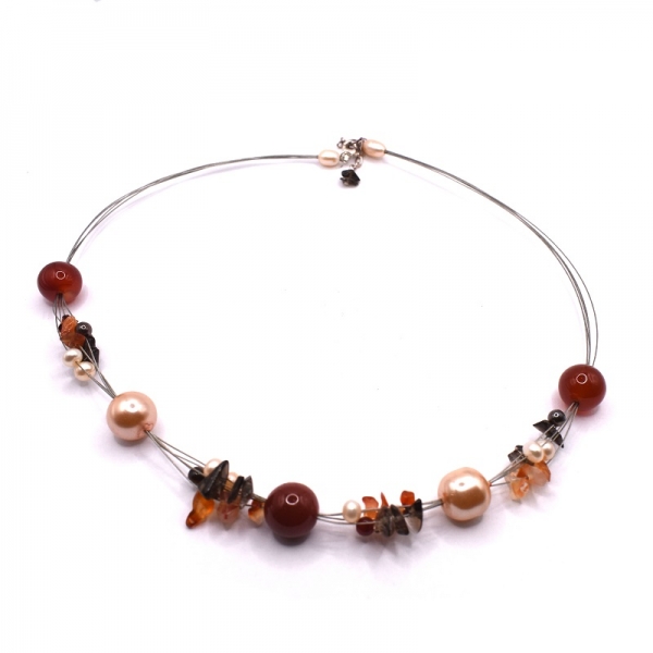 Κολιέ ασημένιο 925 με μαργαριτάρι 