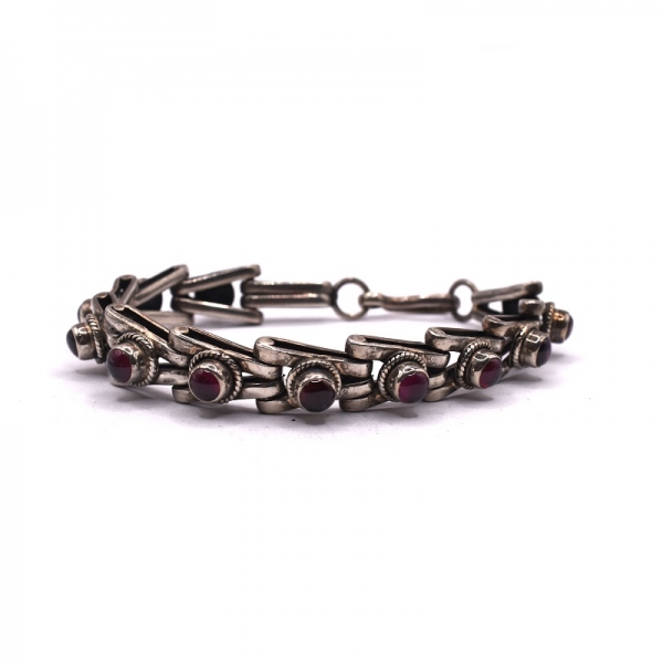 Βραχιόλι ασημένιο  925 με γρανάδα πέτρα