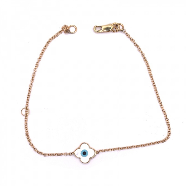 Βραχιόλι σε χρυσό Κ14 με ματάκια