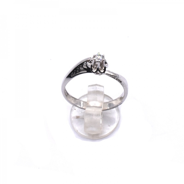 Δαχτυλίδι μονόπετρο σε λευκόχρυσο με ζιργκόν