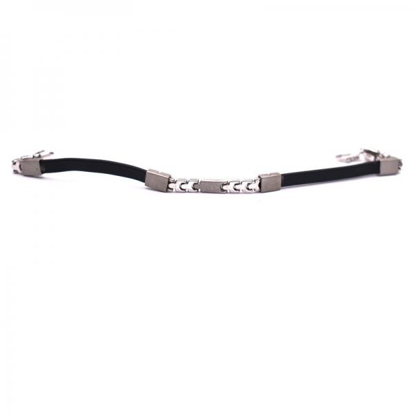 Βραχιόλι ατσάλινο με καουτσούκ