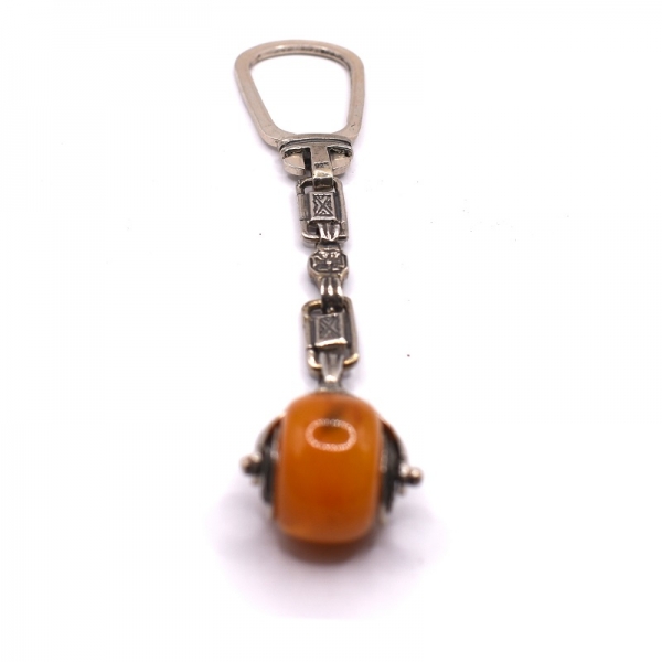 Μπρελόκ ασημένιο με σκάλισμα και πέτρα