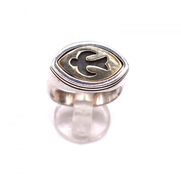 Δαχτυλίδι ασημένιο με χρυσό