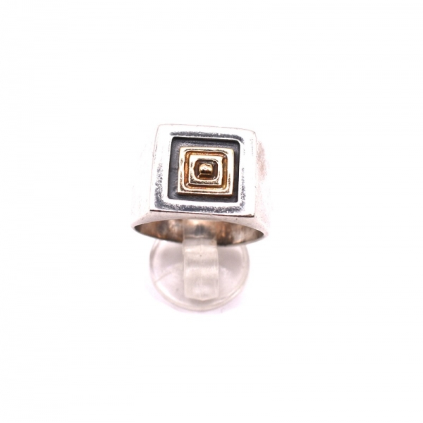 Δαχτυλίδι ασημένιο με χρυσό