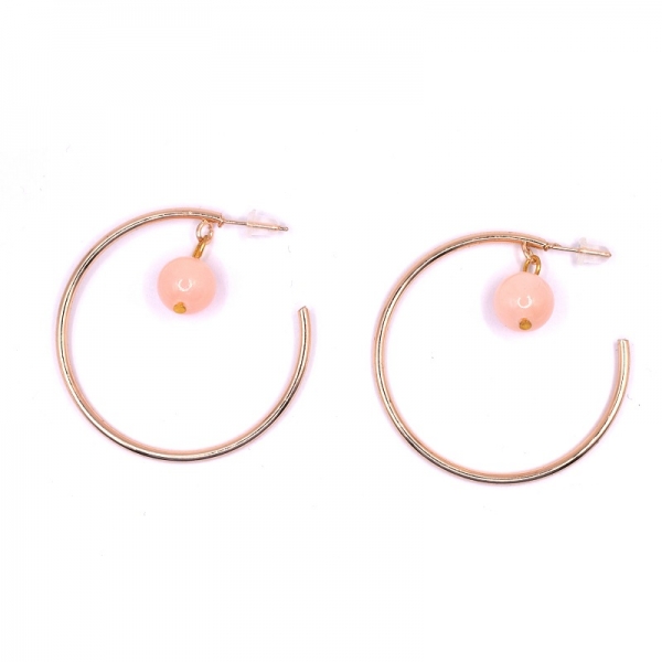 Κρίκοι φω με ροζ πέτρα