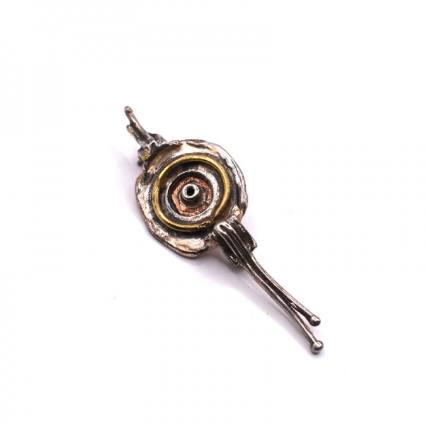 Kαρφίτσα ασημένια με ορείχαλκο