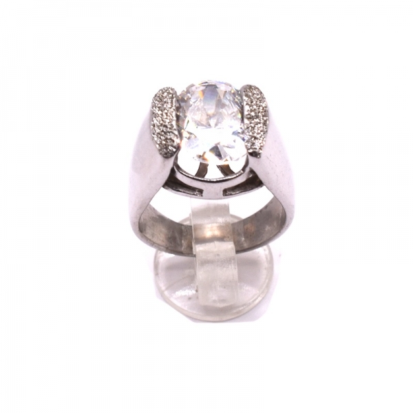 Δαχτυλίδι ασημένιο μονόπετρο  με ζιργκόν