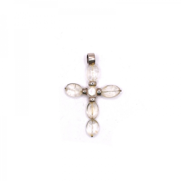 Ασημένιος  σταυρός 925 με μαργαριτάρι 
